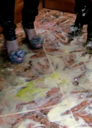 Доминирующая госпожа Кристина демонстрирует свои горячие соски и лысую пизду