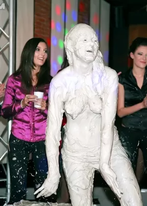 Fully clothed european fetish chicks are into mud wrestling