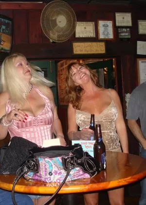 Busty mature wife Tracy Lick licks nipples  shares large dildo with friends