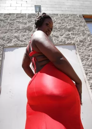 Негритянка красотка в чулках в сеточку Ариана Старр обнажает свою потрясающую попку